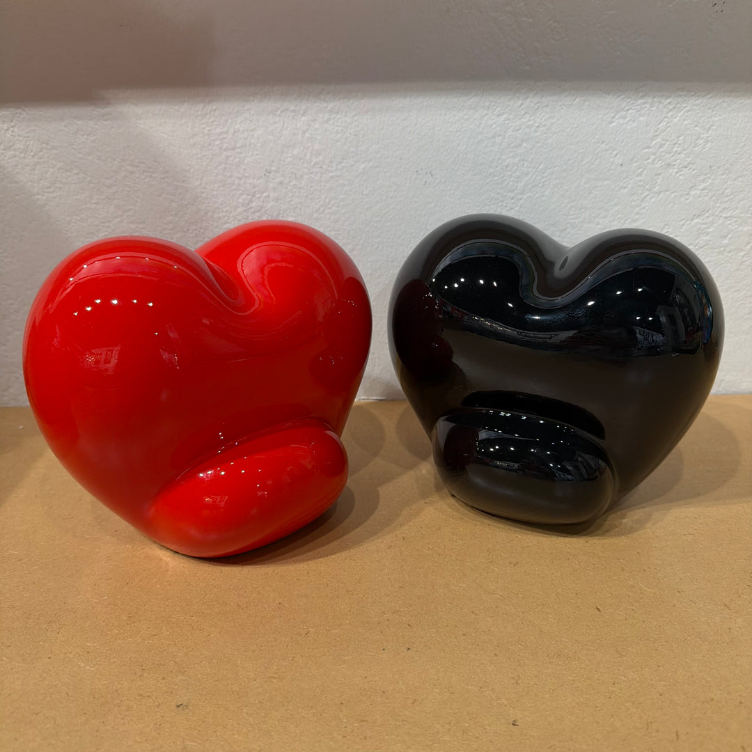 Fabio Napoleoni Set "Hardy Heart" Sculptures, Red + Black, limited edition of 25 Limited Edition